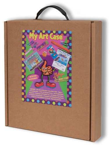 Left-Handed Little Lefty 23 Piece Art Set with Blue/Green or Pink/Purple  Accessories