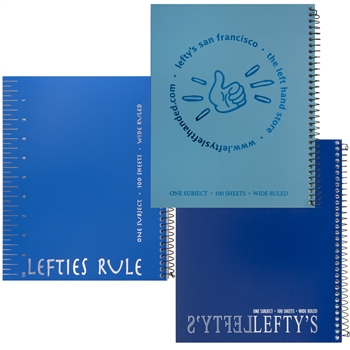 8.0 x 10.5 Left-Handed Wide Ruled Spiral Logo Notebook